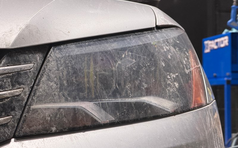 Photo of dirty headlight taken in Norwalk, CT