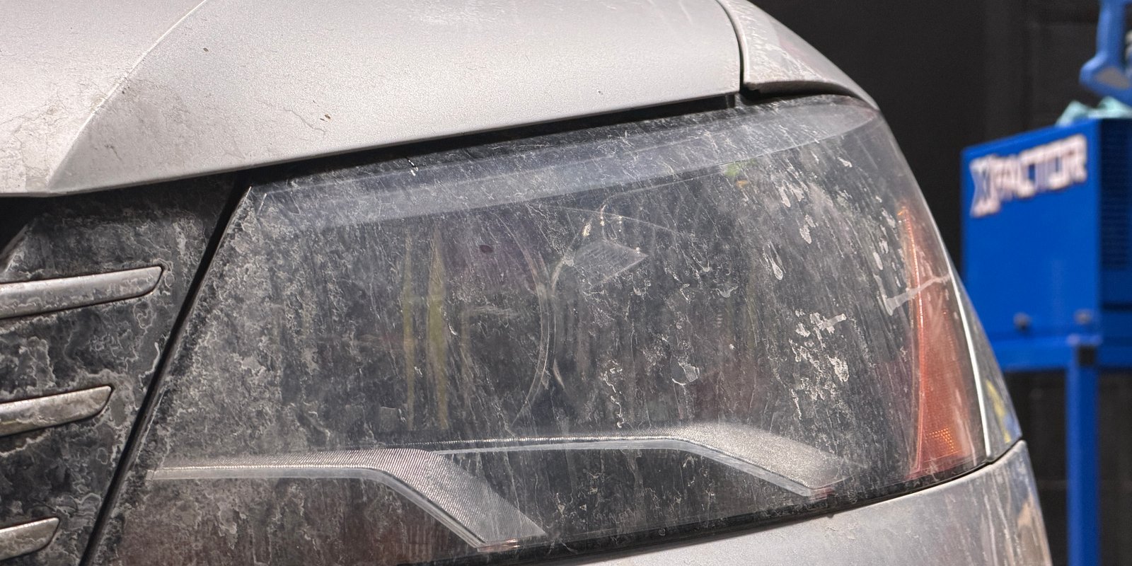 Photo of dirty headlight taken in Norwalk, CT