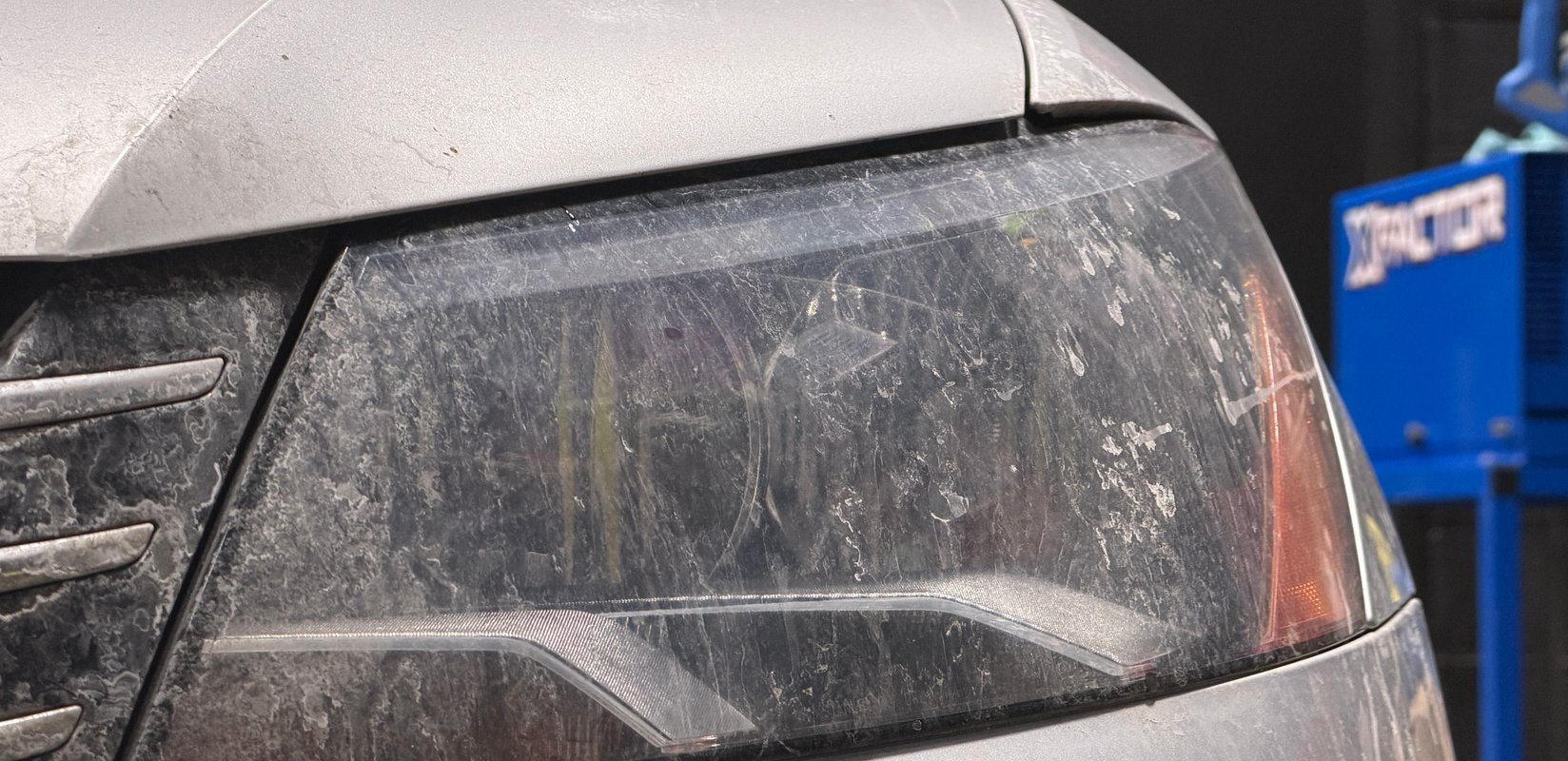 Photo of dirty headlight taken in Norwalk, CT